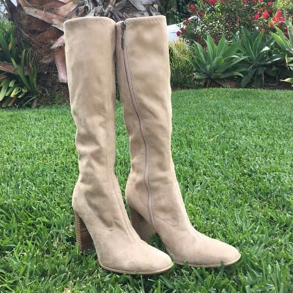 below the knee suede boots